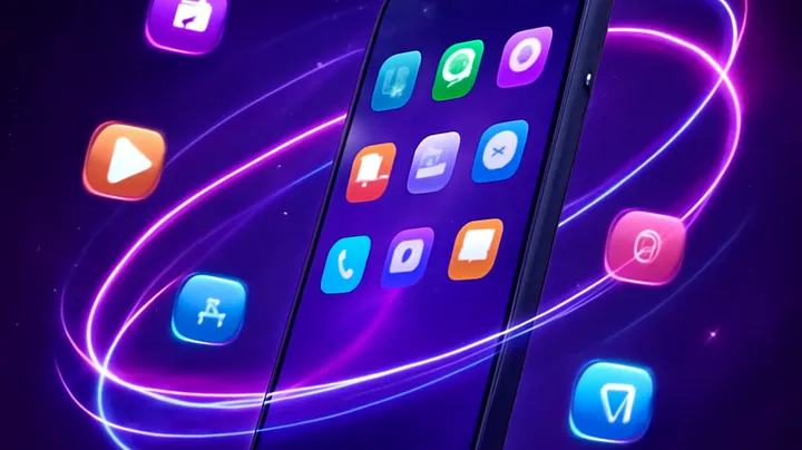 9444 BAT COM Sleek smartphone floating in space